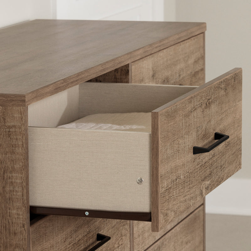 Bureau double 6 tiroirs Arlen - Chêne vieilli