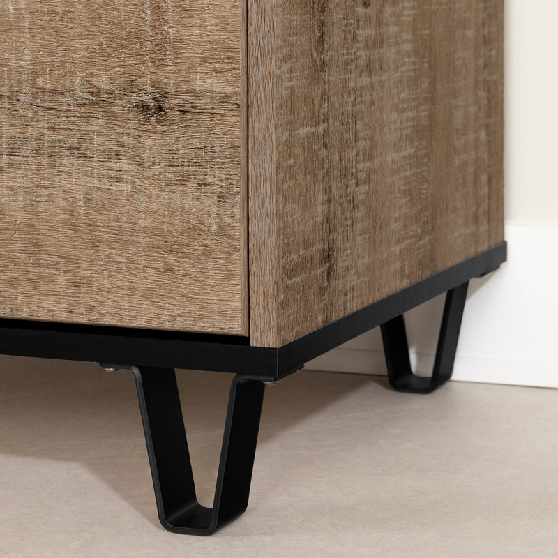 Bureau double 6 tiroirs Arlen - Chêne vieilli