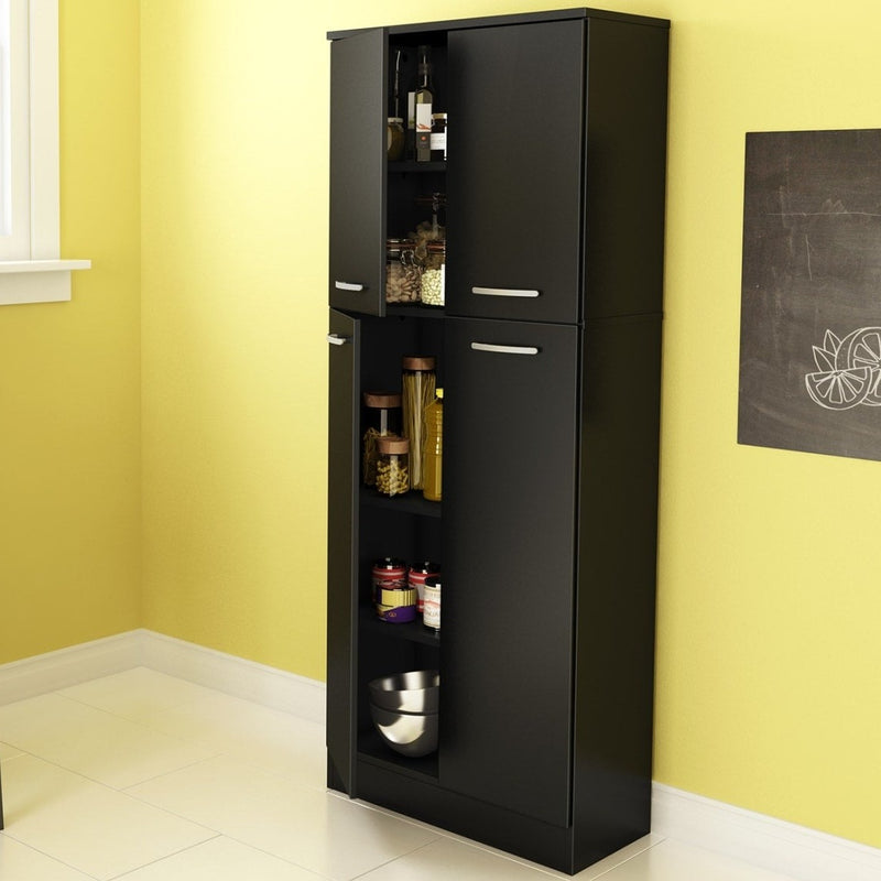 Garde-manger 4 portes Axess - Noir solide