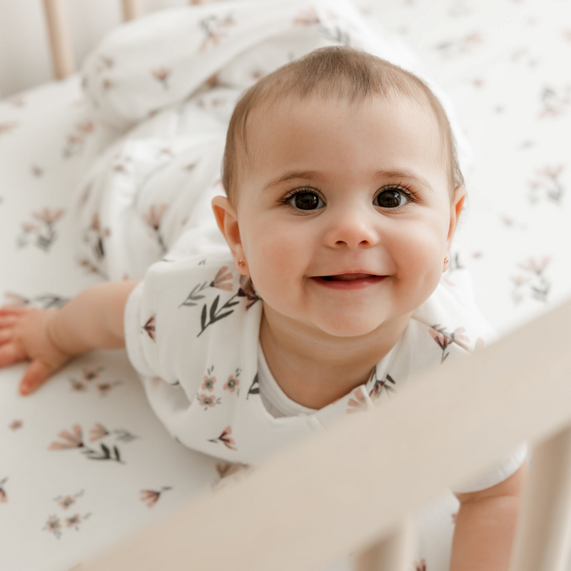 Sac de nuit matelassé en bambou - Fleurs Aquarelle (2.5 togs)