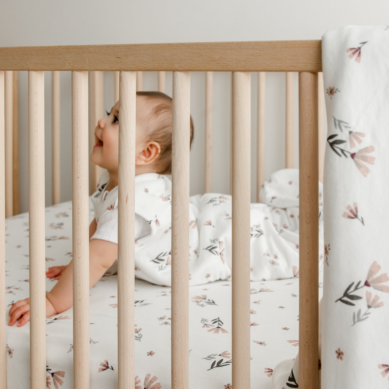 Sac de nuit matelassée en bambou - Fleurs Aquarelle (1 tog)