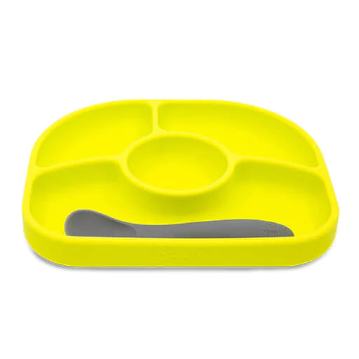Yümi - Plate with suction cup and spoon - Lime