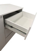 Commode 3 tiroirs et une porte - Blanc