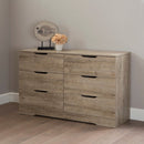 6-Drawer Double Dresser  Holland Weathered Oak 9075010