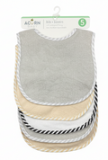5 Bavoirs avec doublure imperméable- Gris et beige — Acorn Baby
