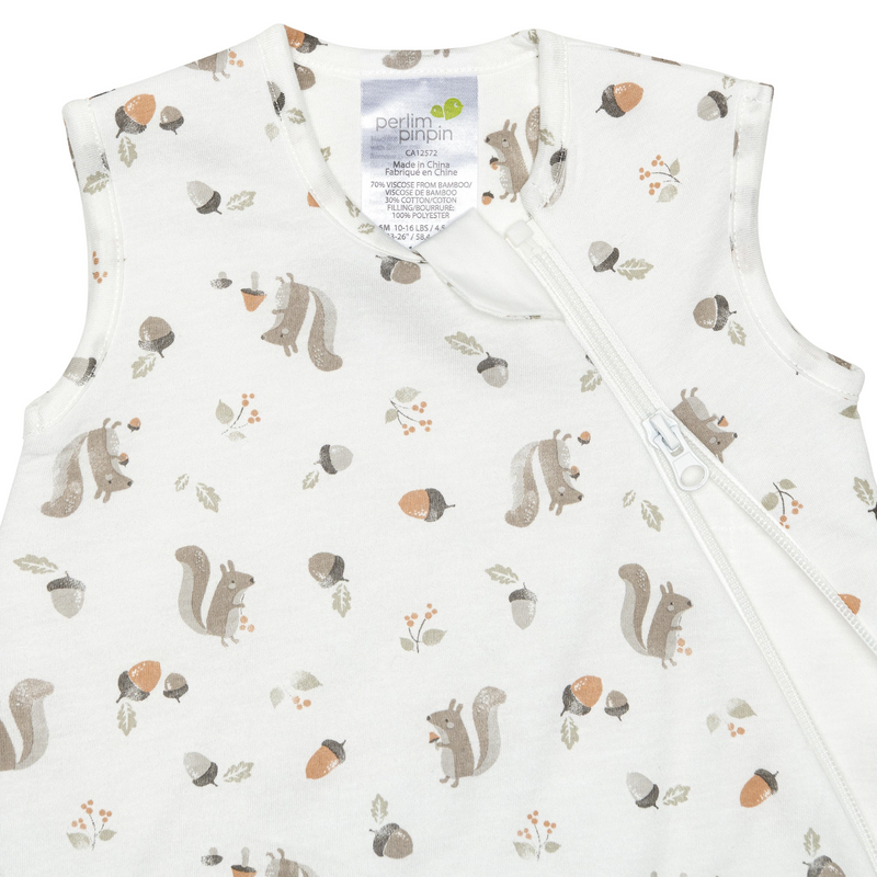 Sac de nuit matelassé en bambou - Écureuils (2.5 togs)
