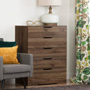 Commode 5 tiroirs Holland-Noyer naturel