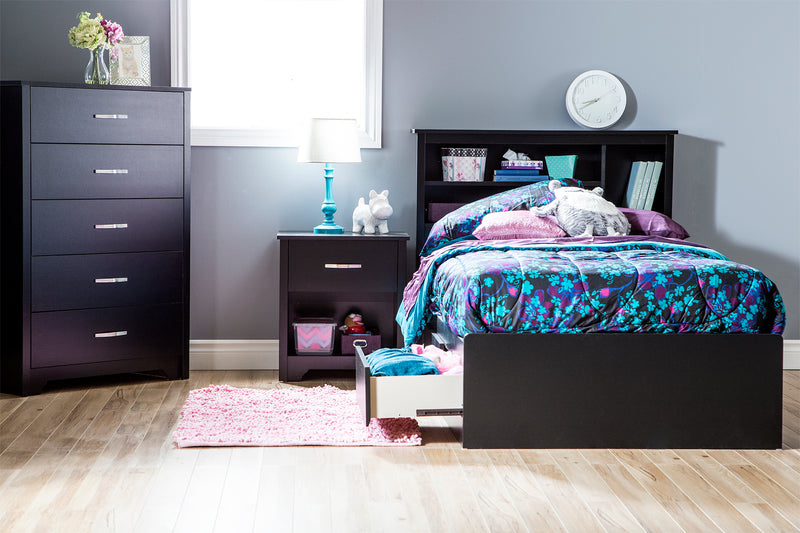 Lit matelot 3 tiroirs simple 39" Fusion - Noir solide
