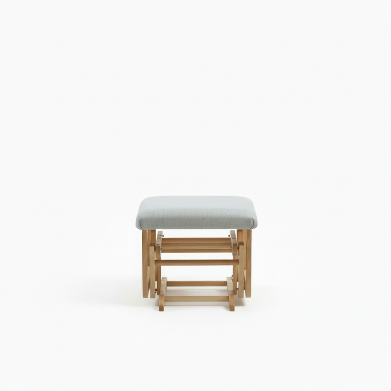 Tabouret Adams - Naturel et Gris pâle