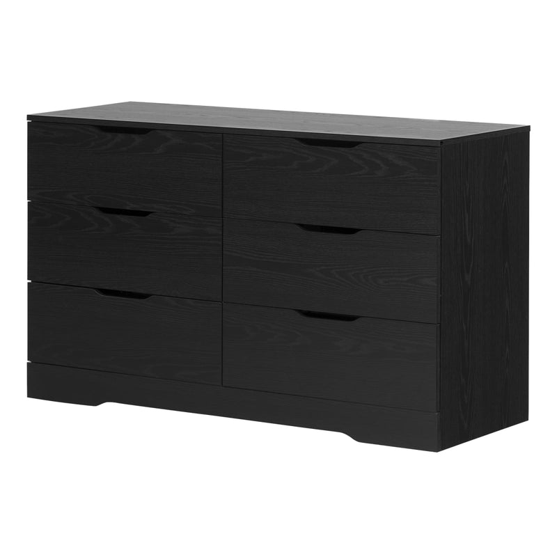 Bureau double 6 tiroirs Holland - Chêne noir