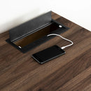 Bureau de travail avec barre d'alimentation intégrée Helsy - Noyer naturel