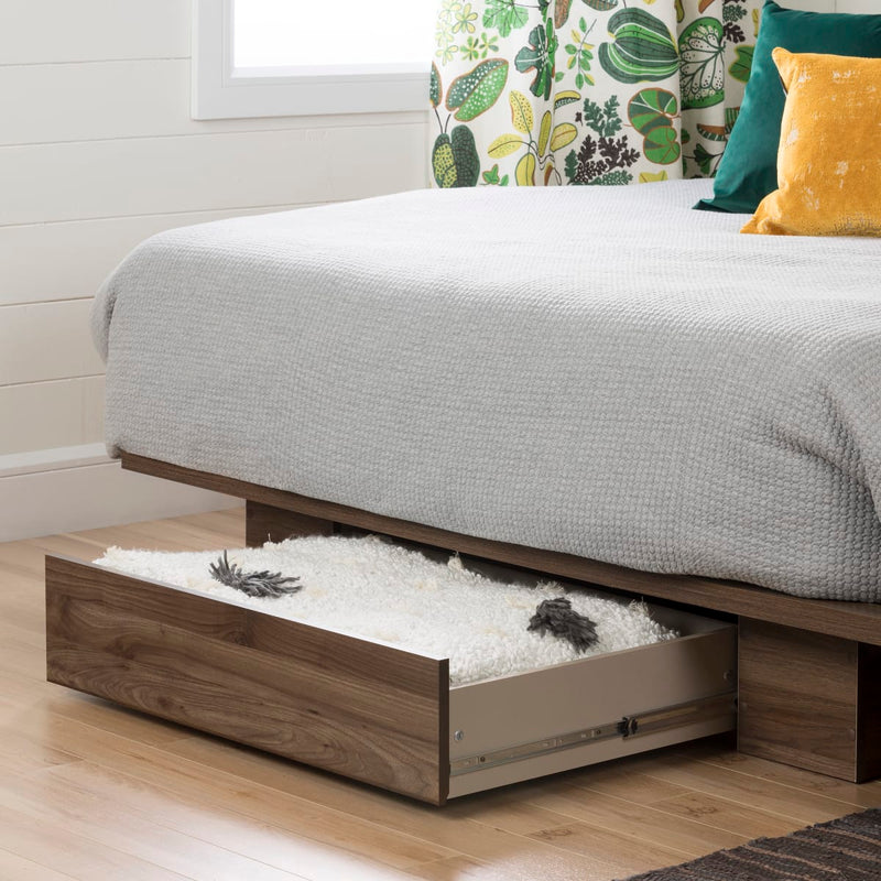 Ensemble lit plateforme et tête de lit double/queen 54"/60" Holland - Noyer naturel