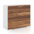 Commode 3 tiroirs - Blanc et Noyer — MEQ