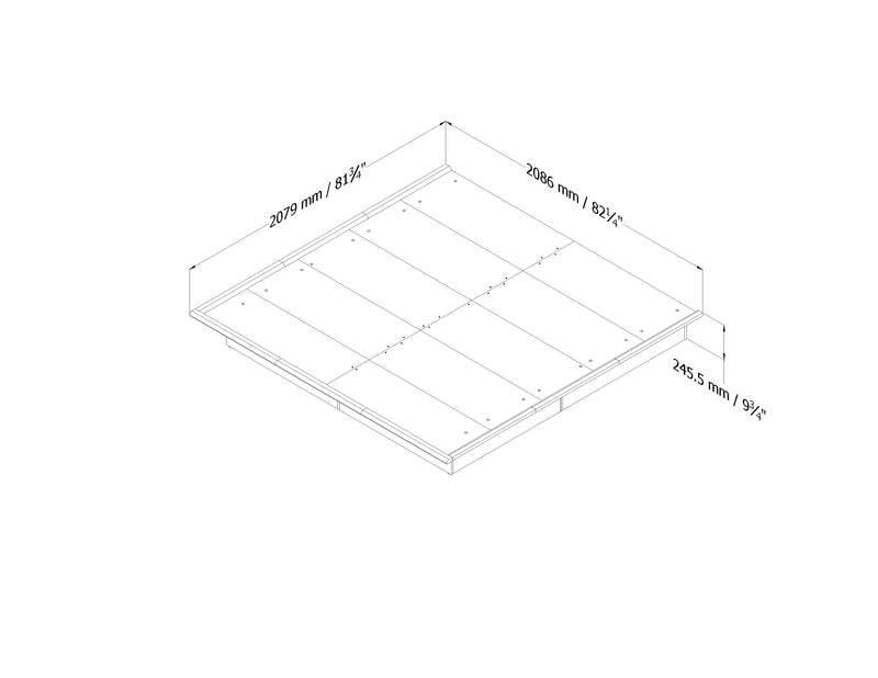 Lit plateforme avec moulures Step One-Noir solide