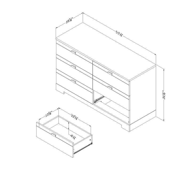 Bureau double Reevo - Blanc