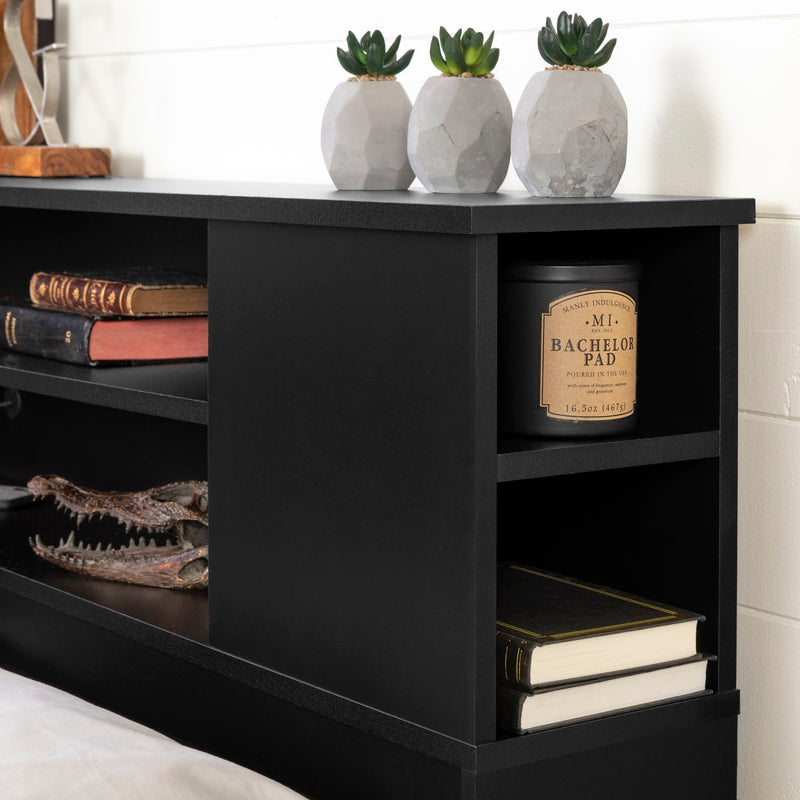 Tête de lit bibliothèque double/queen 54"/60" Vito - Noir