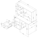 Bureau de travail pour ordinateur Annexe - Blanc solide