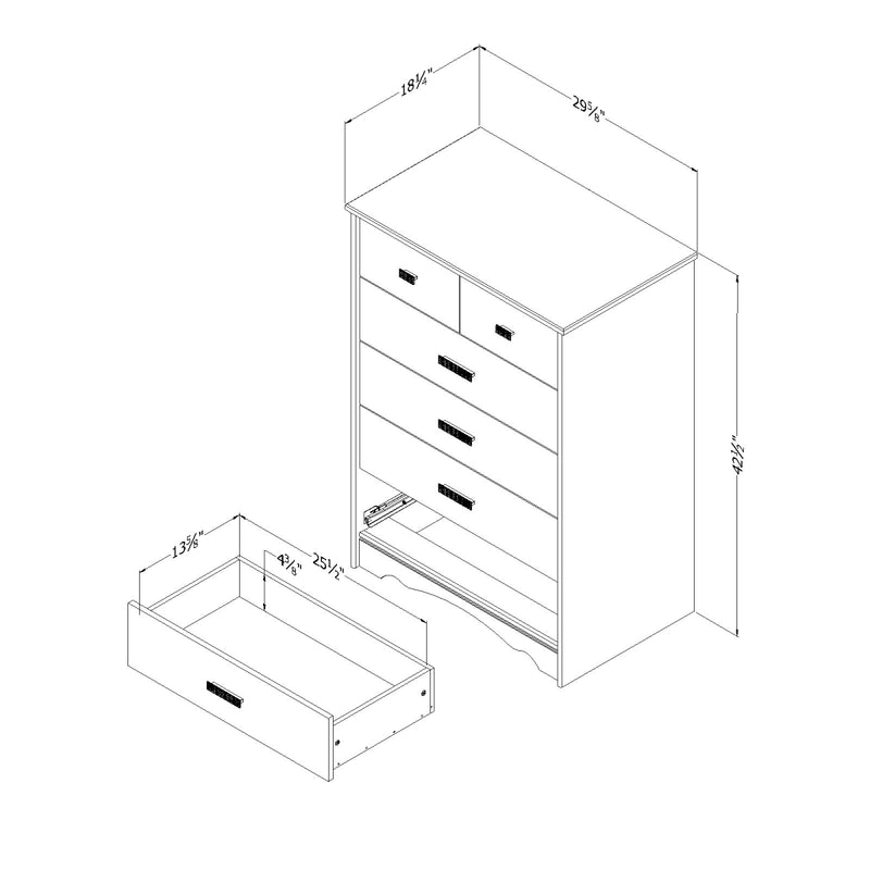 5-Drawer Chest  Tiara Pure White 9059035