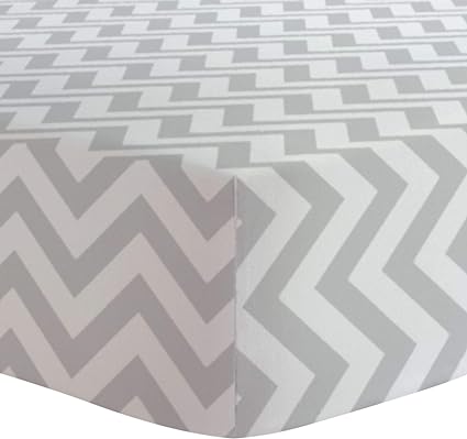 Drap contour pour lit de bébé - Chevron Gris