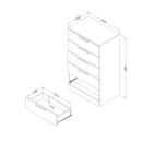 Commode 5 tiroirs Step One Essential - Chêne hivernal