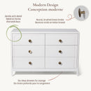 Commode 6 tiroirs Briar  - Blanche