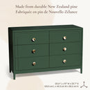 Commode 6 tiroirs Briar  - Vert