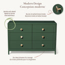 Commode 6 tiroirs Briar  - Vert