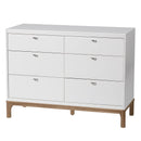 Bureau 6 tiroirs Laurel - Blanc et Naturel