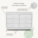 Bureau 6 tiroirs Aster - Blanc