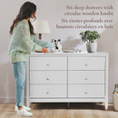 Bureau 6 tiroirs Aster - Blanc