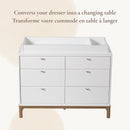 Plateau de change double Laurel et Aster - Blanc