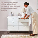 Bureau 6 tiroirs Laurel - Blanc et Naturel
