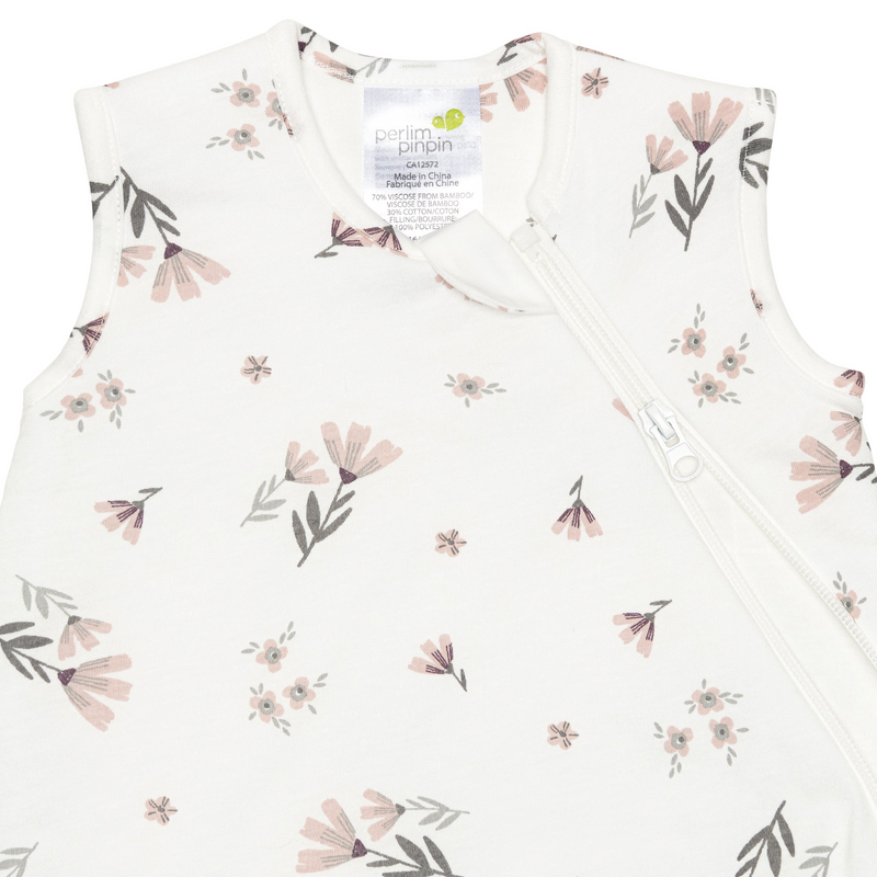 Sac de nuit matelassé en bambou - Fleurs Aquarelle (2.5 togs)