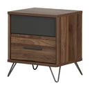 Table de chevet Olvyn-Noyer naturel et charbon