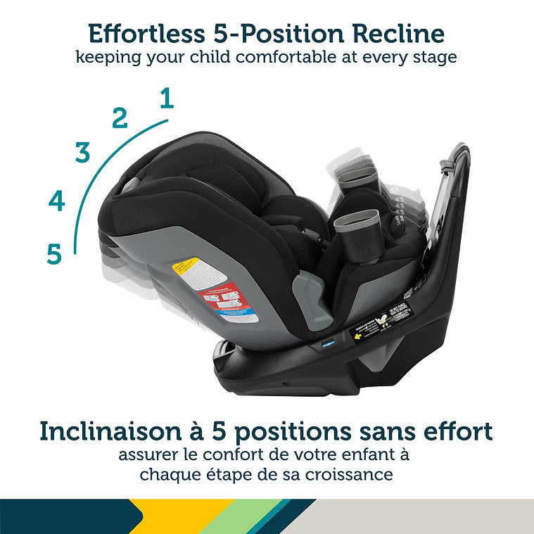 Siège auto convertible tout-en-un rotatif à 360° DLX Turn and Go - Noir et gris