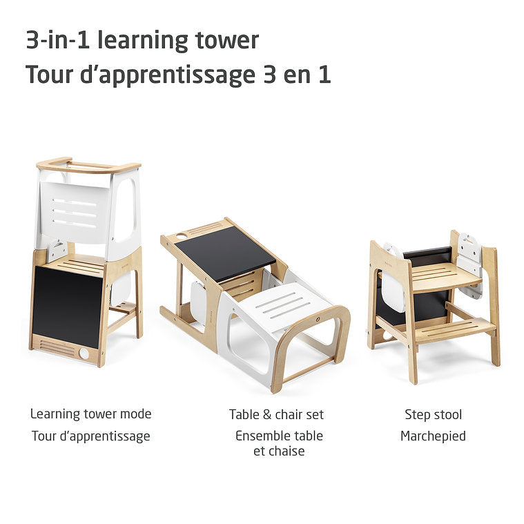 Tour d'observation en bois  3 en 1  Toucan - Naturel et Blanc