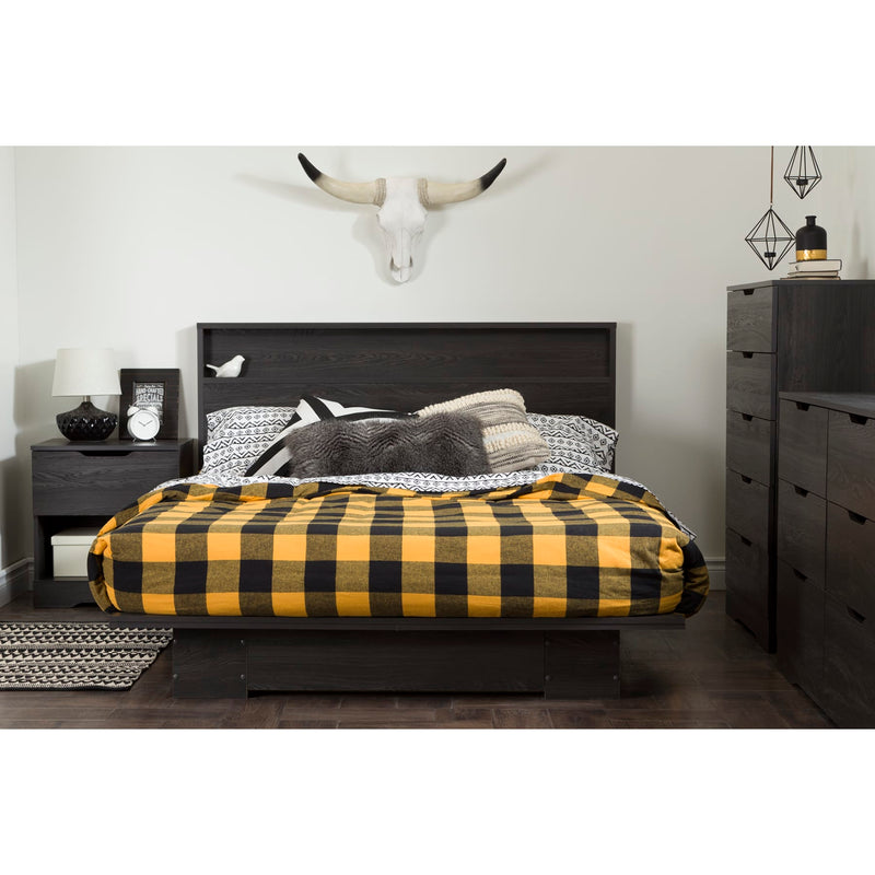 Ensemble lit plateforme et tête de lit double/queen 54"/60" Holland - Chêne girs