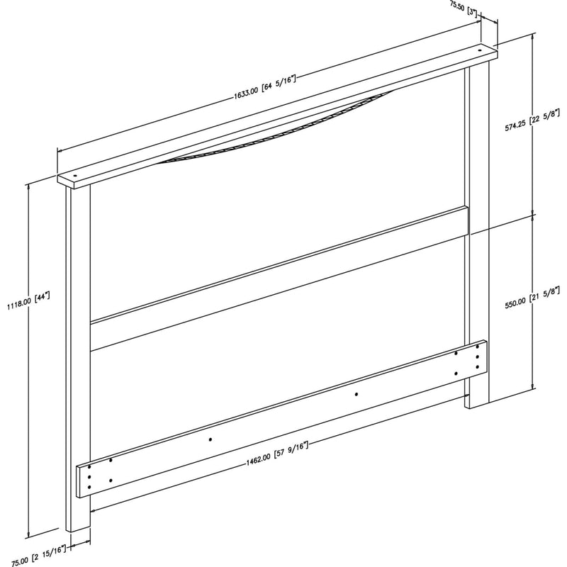 Tête de lit double/queen 54"-60" Step One - Blanc solide