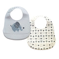 Ensemble 2 bavoirs en silicone - Éléphant et étoiles — Koalababy