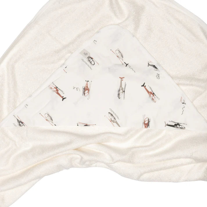 Serviette à capuchon en bambou - Hélicoptère