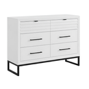 Ensemble Bassinette et Bureau 6 tiroirs LICA - Blanc