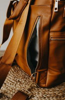 Sac à couches en cuir vegan - Brun