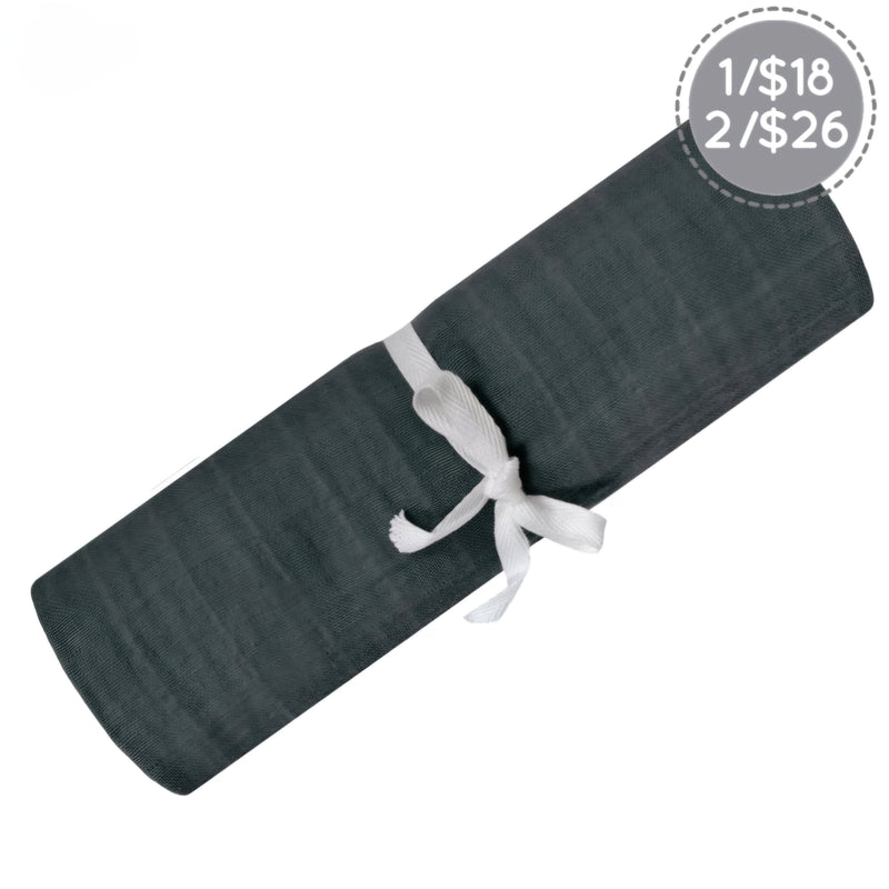 Couverture mousseline de coton - Charcoal