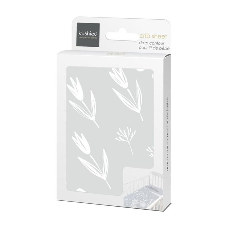 Drap contour pour lit de bébé percale - Lapin Gris