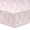 Drap contour percale- Éléphants roses