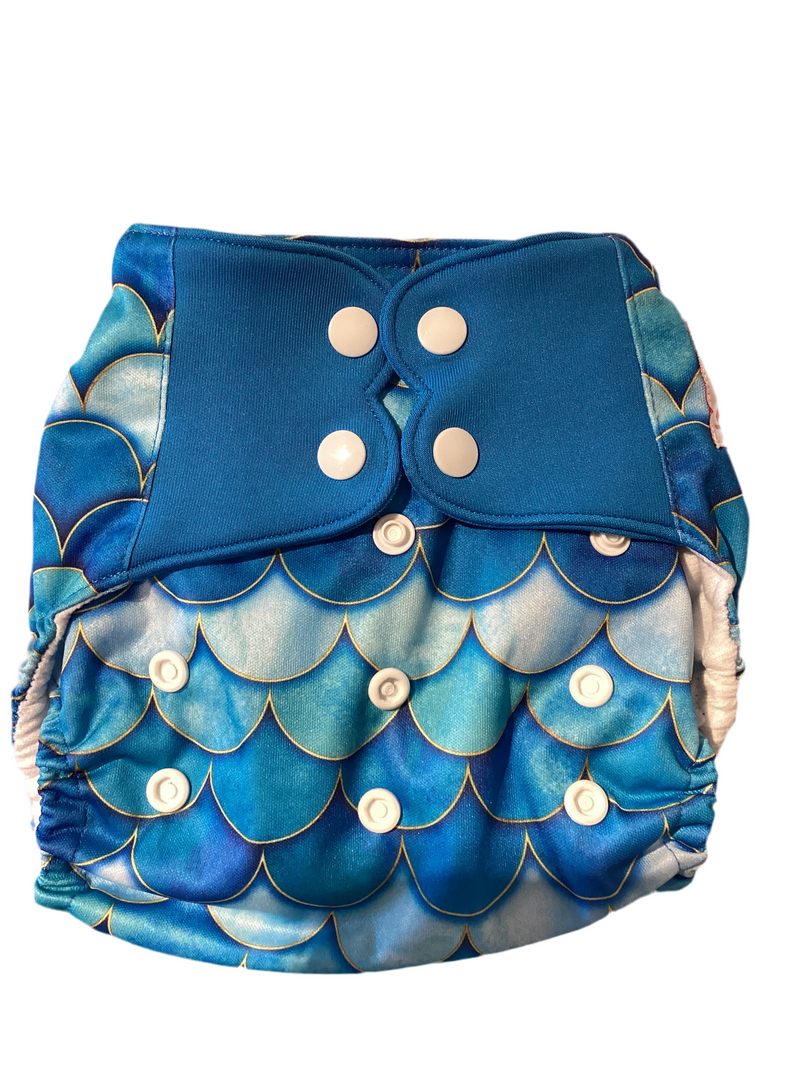 Couche à poche - Bleu mermaid