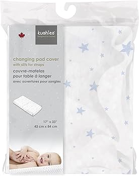 Changing Pad Cover | Blue Scribble Stars