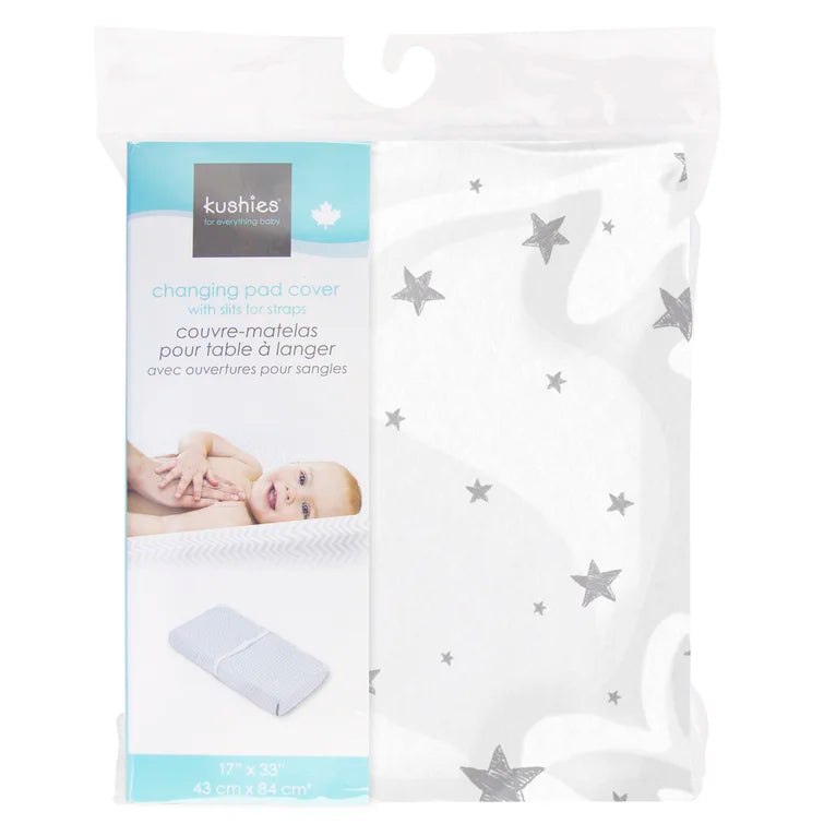 Changing Pad Cover| Grey Scribble Stars