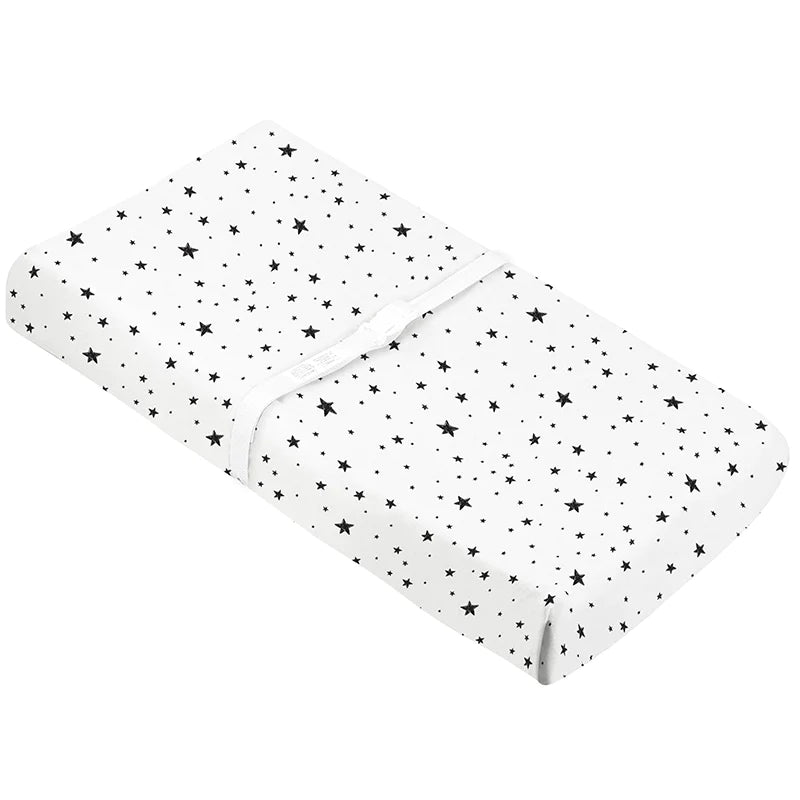 Changing Pad Cover | Scribble Stars Black & White