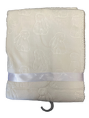 Couverture réversible pour bébé- Blanche motifs lapins